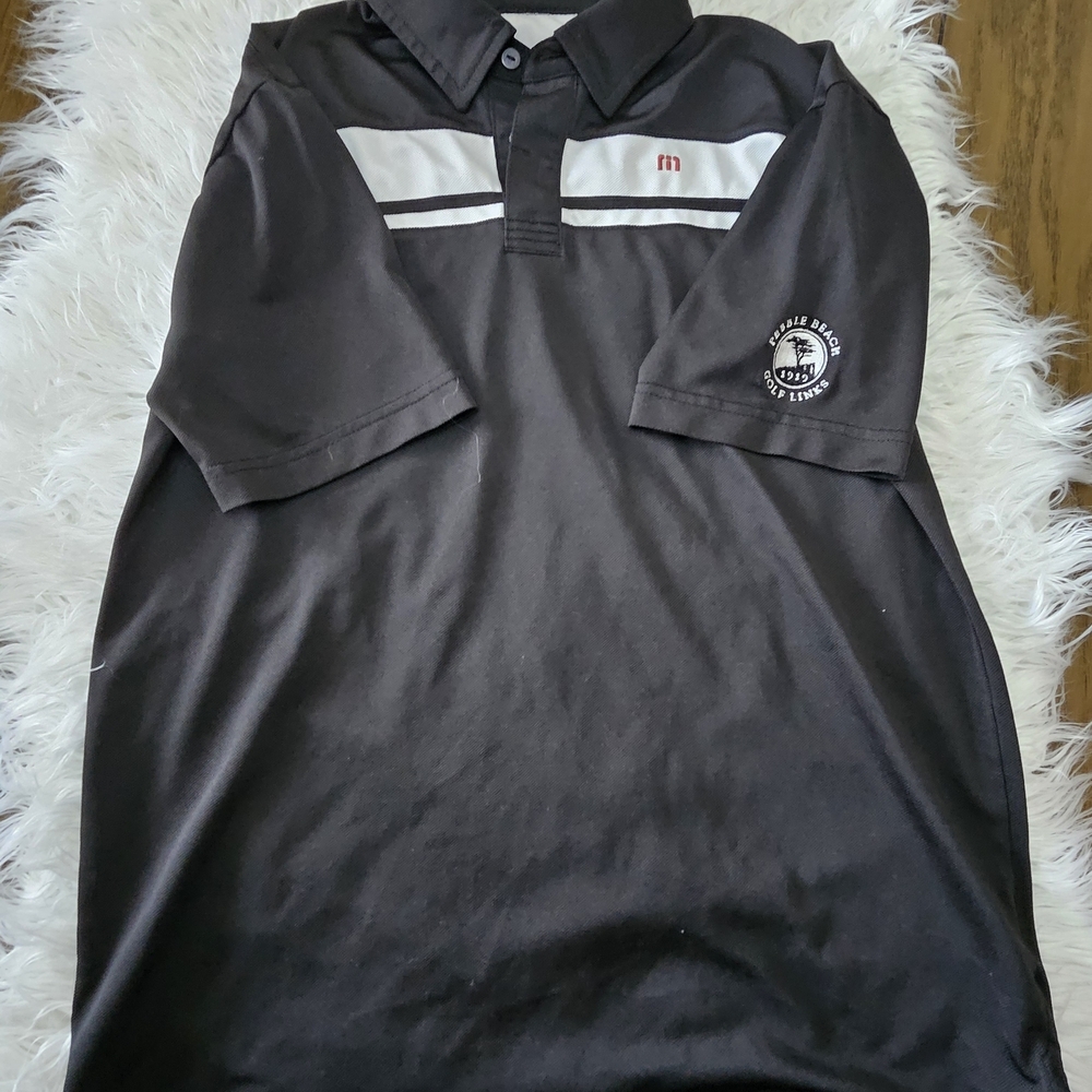 Travis Mathew Black and White Kids Polo